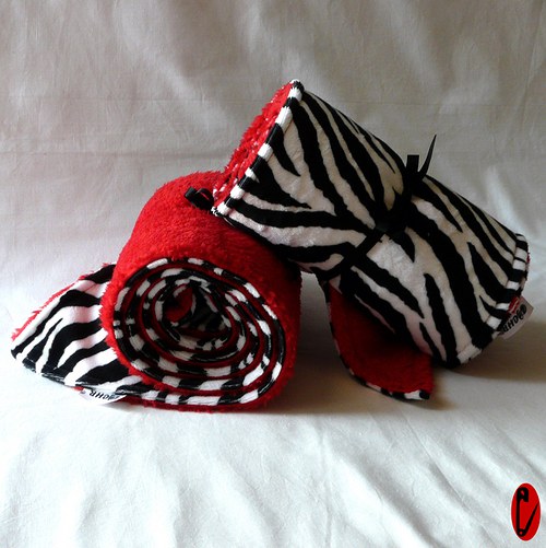 Zebra/red minky šála — foto 3