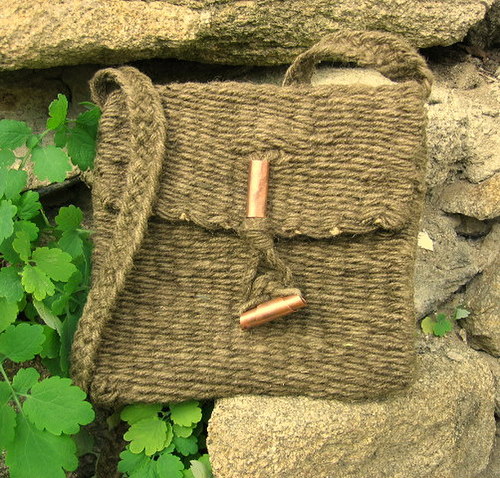 Khaki Tkaná Kabelka — foto 5