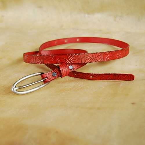 Červený, úzký, 1,4cm — foto 3