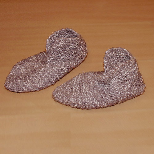 Pletené papuče - šedé melír — foto 2
