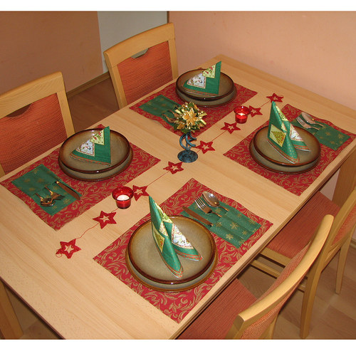 Vánoční elegantní prostírání s kapsami — foto 3
