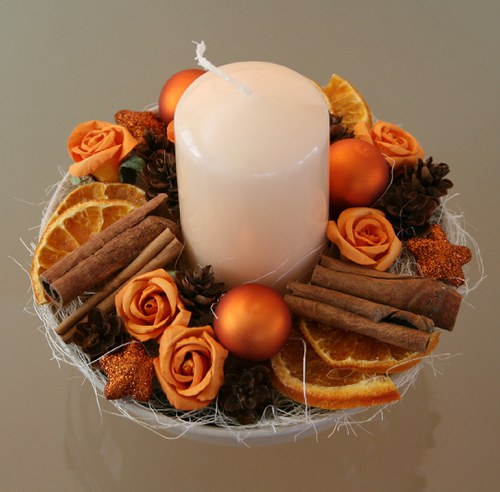 Vánoční svícen do oranžova — foto 2