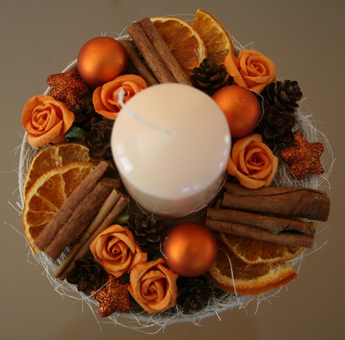 Vánoční svícen do oranžova — foto 3