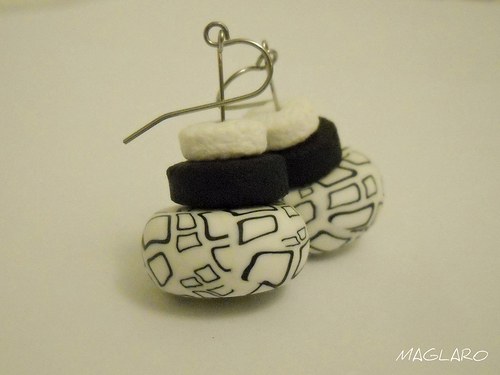 Black And White naušnice turbánky — foto 2