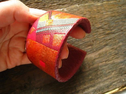 Náramek Cuff "Podzimní geometrie" — foto 2