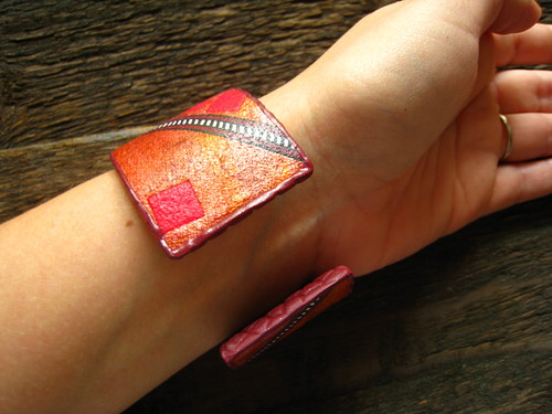Náramek Cuff "Podzimní geometrie" — foto 3