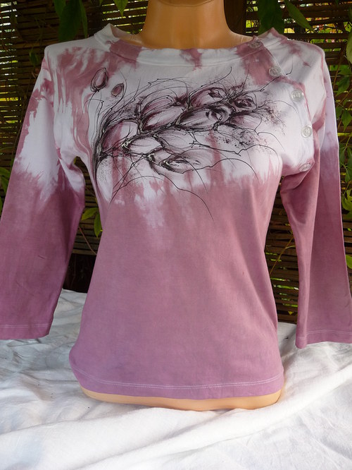 Dámské triko , růžová orchidea(M) — foto 3