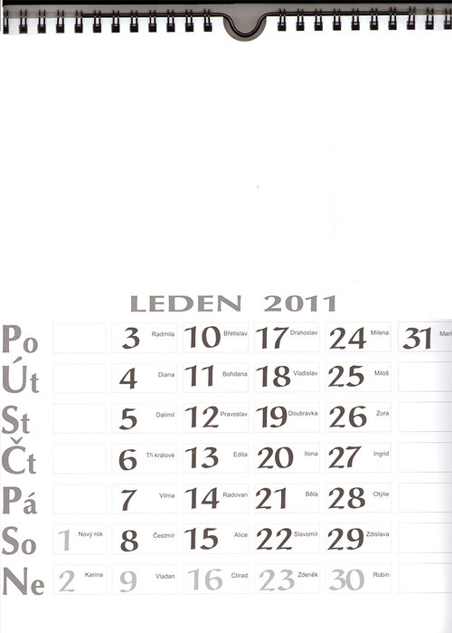 Nástěnný kalendář šedý - 2012 — foto 2