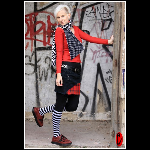 Zebra minky/black polka dot šála — foto 3