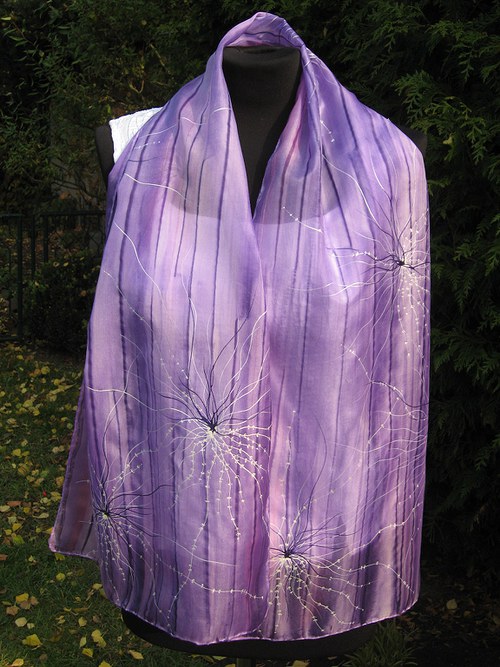 EVEMODE - hedvábný šál "Viola design2" — foto 2