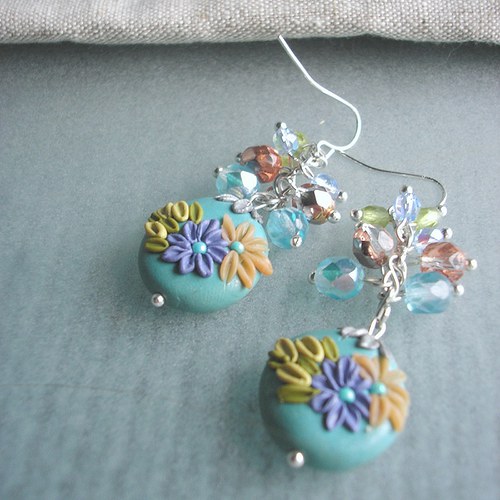 AKCE 99,- Náušnice Flower Button - Meadow — foto 2
