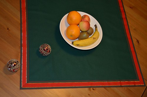 Zelený s vánoční stuhou (67x67 cm) — foto 4