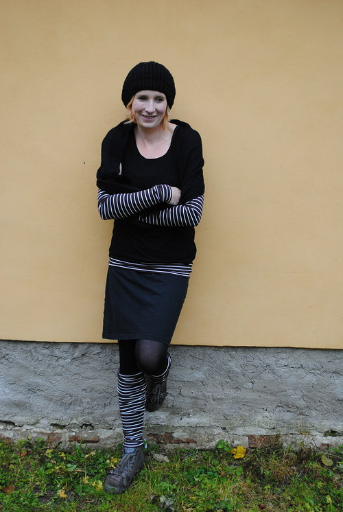 Nátepko-rukávky pruhované hnědé — foto 2