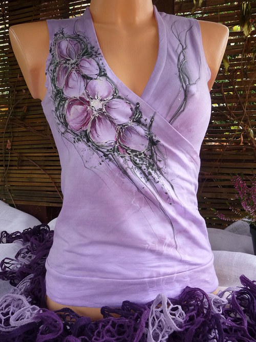 Malovaný fialkový top — foto 6