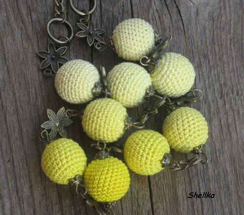 Vintage háčkované korále,,BLATOUCHY,, — foto 4