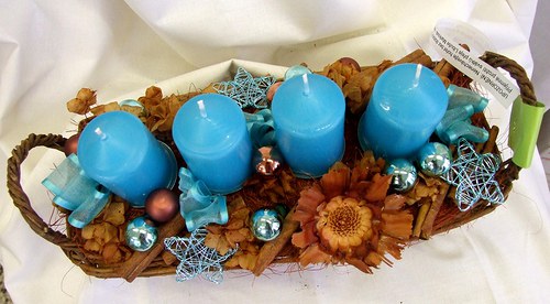 Adventní svícen "Tyrkys a skořice" — foto 2