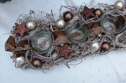 Moderní třpytivý adventní štola — foto 2