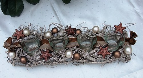 Moderní třpytivý adventní štola — foto 3
