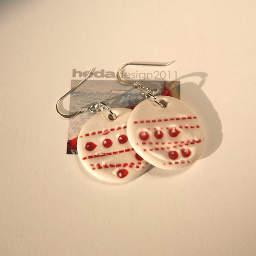 Dotty red (naušky z porcelánu) SLEVA — foto 3