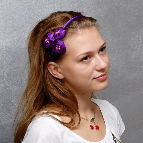 Fialová růže ... čelenka — foto 4