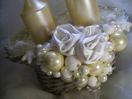 Adventní bílokrémový košík — foto 2