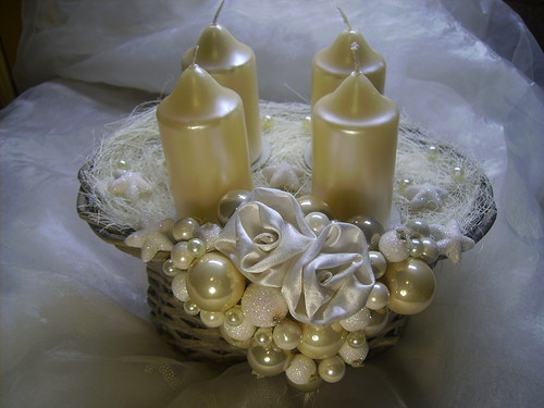 Adventní bílokrémový košík — foto 5
