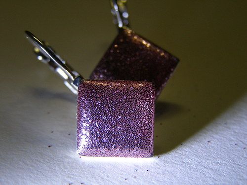 Koso naušnice pink glitter — foto 3