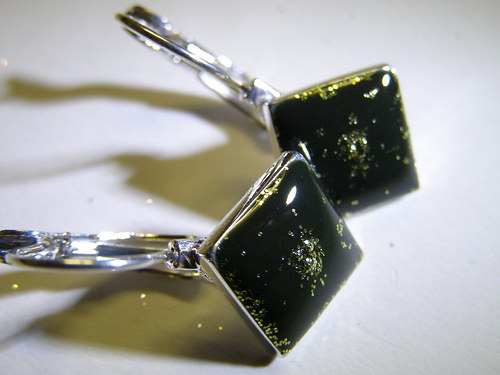 Koso naušnice černé s glittry — foto 2
