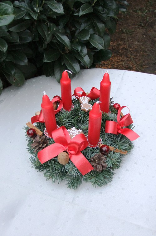 Adventní věnec malý červený — foto 2