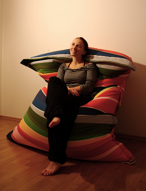 "Lenoch barevný" - sedací a relaxační pytel — foto 6