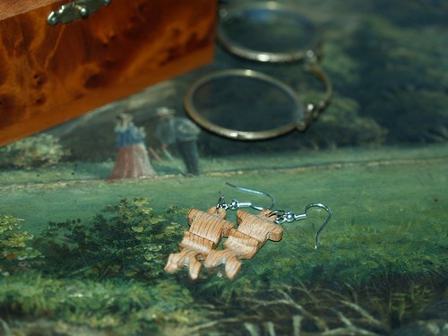 Dřevěné naušnice XXIV. — foto 2