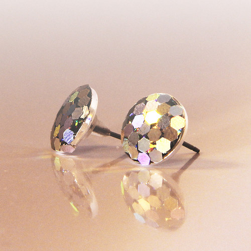 Nausnice GLITTER stříbrná — foto 2