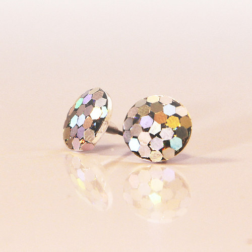 Nausnice GLITTER stříbrná — foto 3