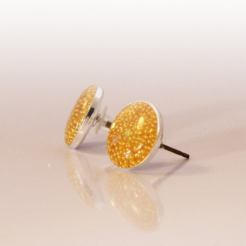Náušnice GLITTER žlutá II — foto 2