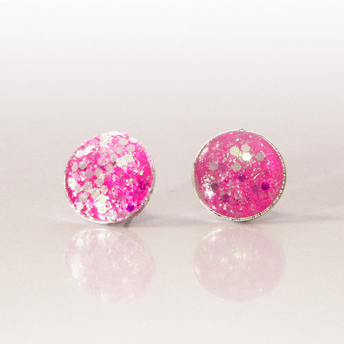 Náušnice GLITTER růžová II — foto 2