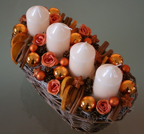 Adventní svícen oranžový — foto 2