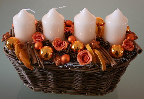Adventní svícen oranžový — foto 3