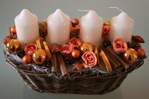Adventní svícen oranžový — foto 4