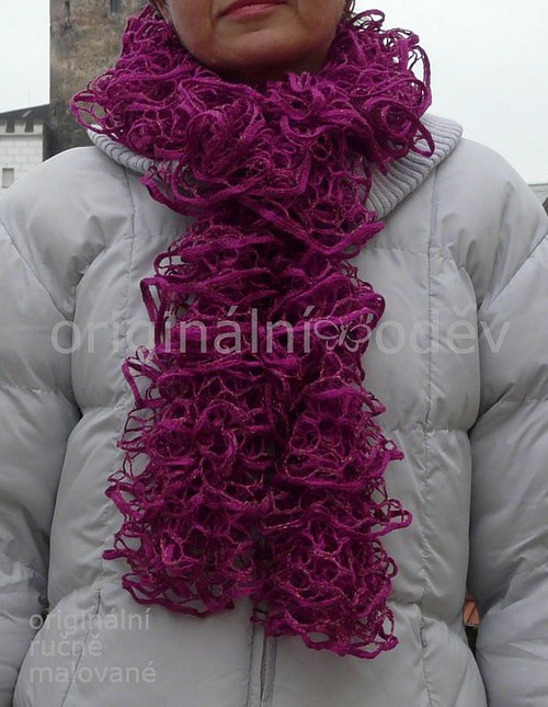 Volánová šála - fialová — foto 2