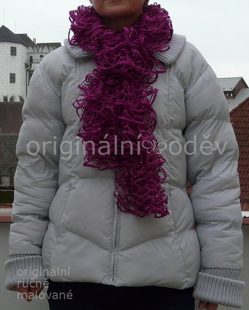 Volánová šála - fialová — foto 3