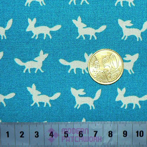 Japonská bavlnená látka: Fox Turquoise — foto 2