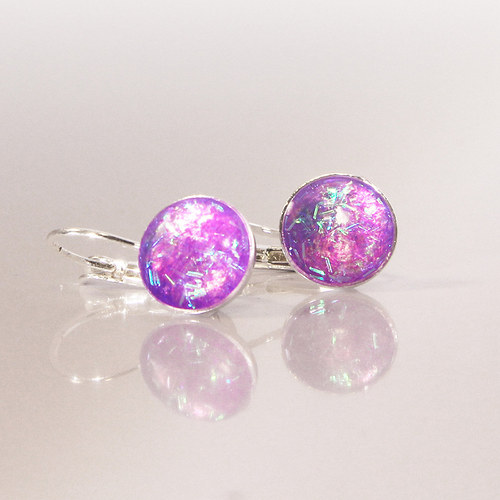 Náušnice GLITTER lila — foto 3