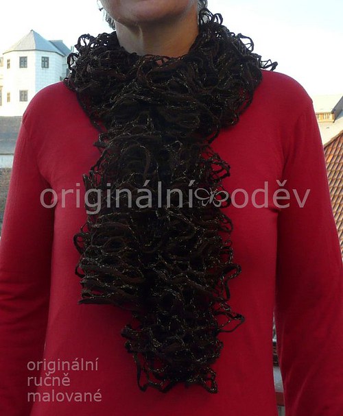 Volánová šála - hnědá — foto 2