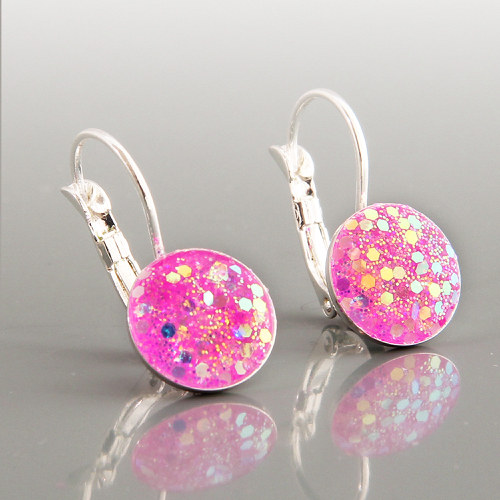 Náušnice GLITTER růžová — foto 2