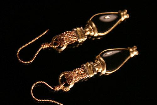 Obsidiánové náušnice — foto 2