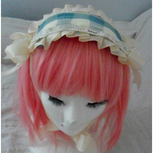 Headdress světle modrá kostka — foto 3