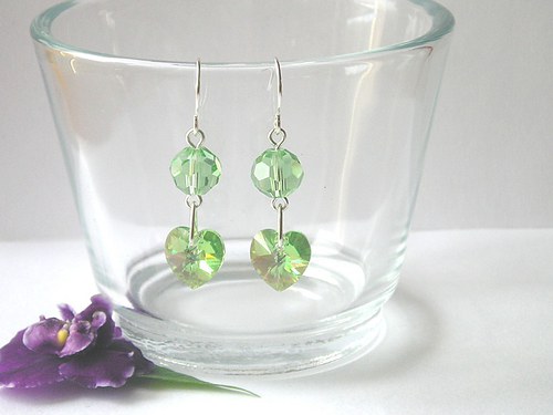 Swarovski náušnice Peridot AB...SLEVA — foto 2