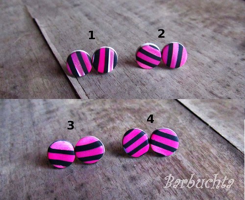 Náušnice pink stripes — foto 2