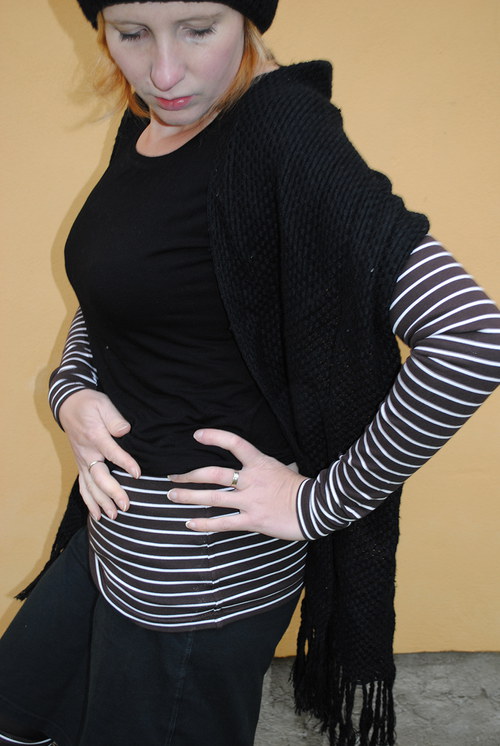 Hnědý pruhovaný bederní pás — foto 3