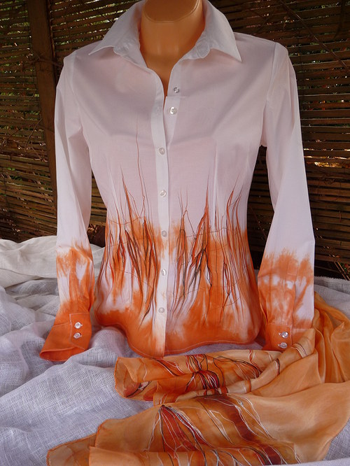 Halenka +hedvábný šál vel.(40) — foto 4